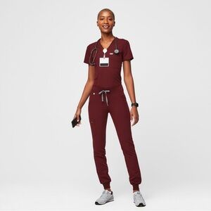 Figs The Jogger Set Burgundy